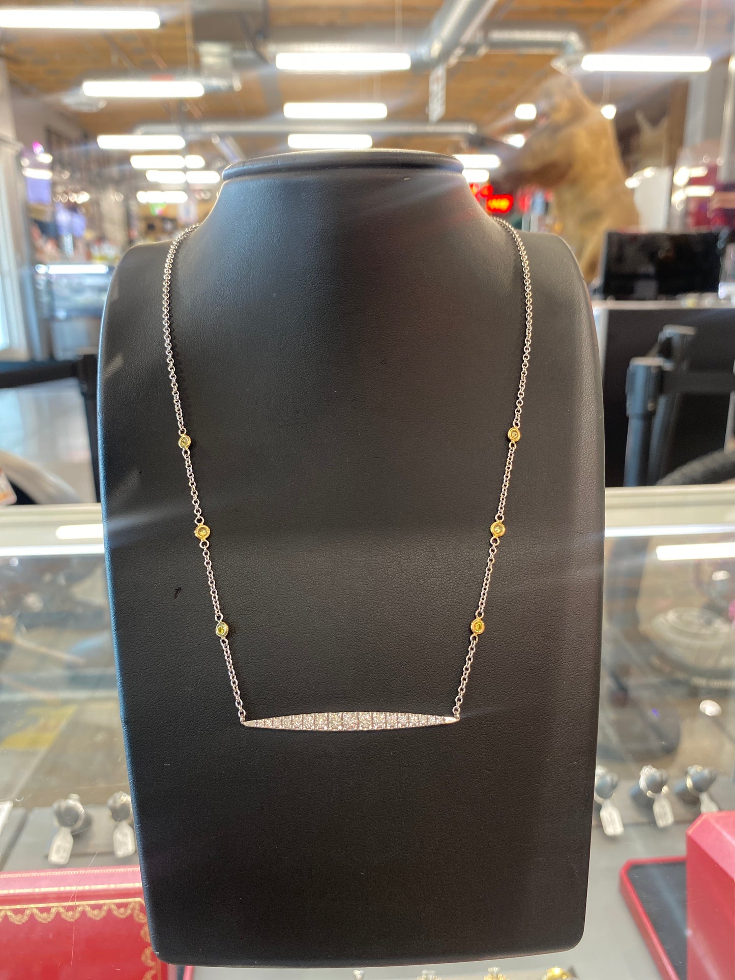 14k Two Tone Chain W/Diamond Pendant