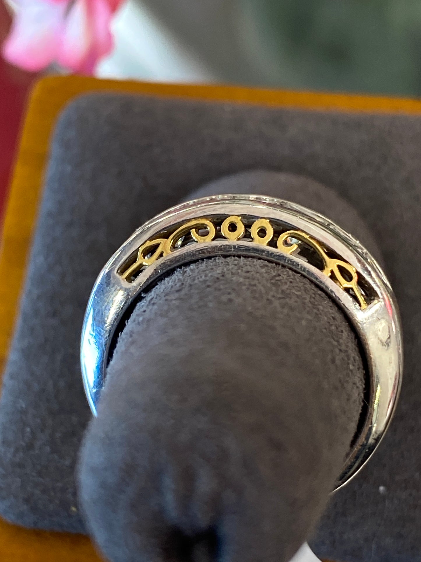 Platinum & 18K Yellow Gold Diamond Band
