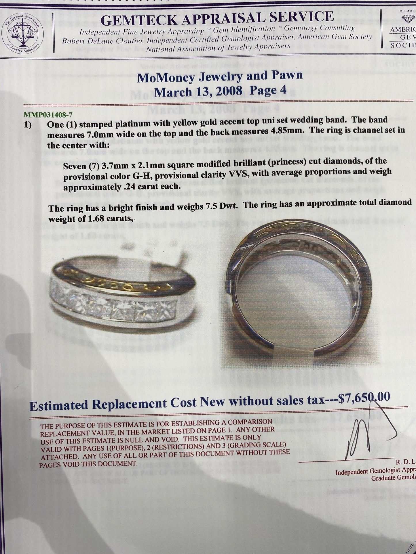 Platinum & 18K Yellow Gold Diamond Band