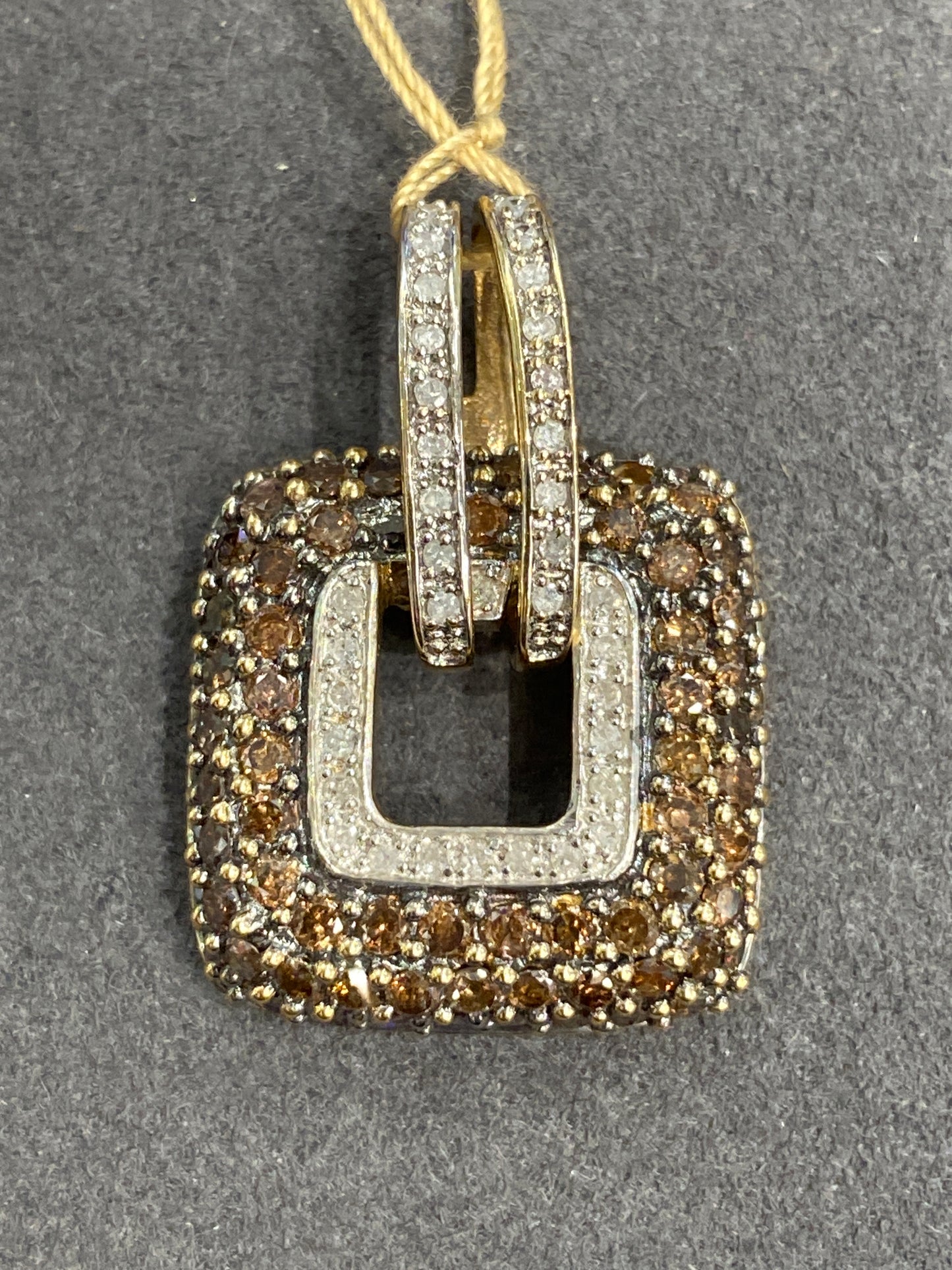 14k Two Tone Diamond Pendant