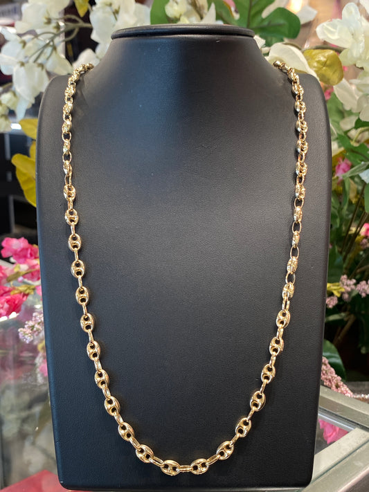 10k Yellow Gold Gucci Puff Style Chain
