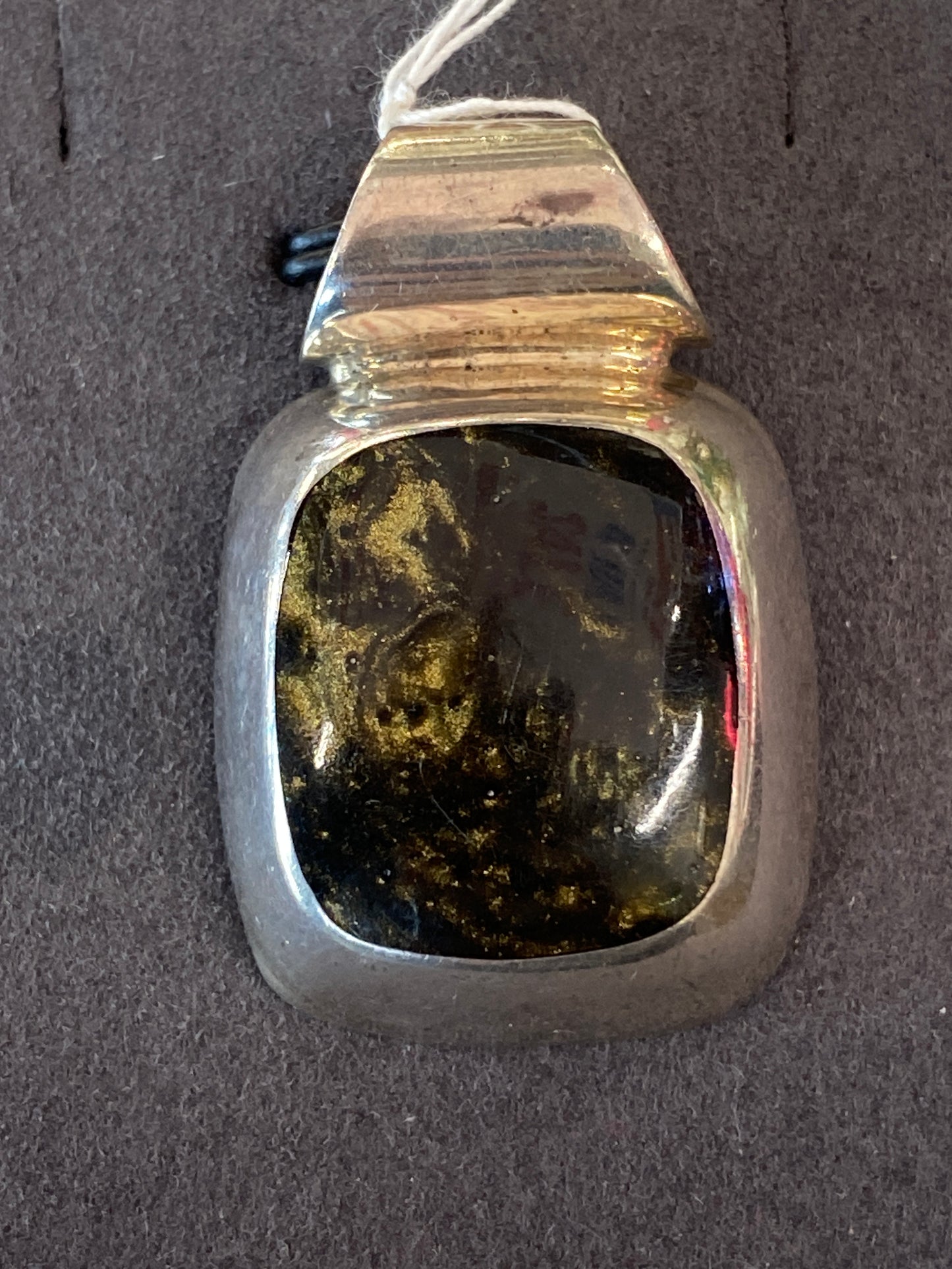 Silver Charm With Colored Stone