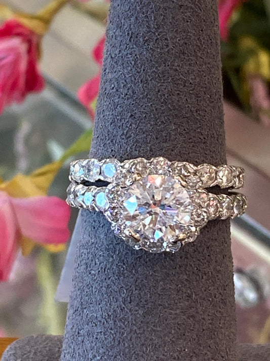 14k White Gold Diamond Wedding Set