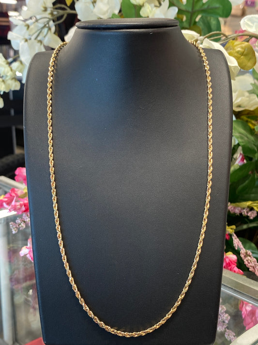 9k Yellow Gold Rope Chain