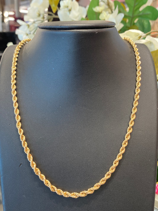 14k Yellow Gold Rope Chain