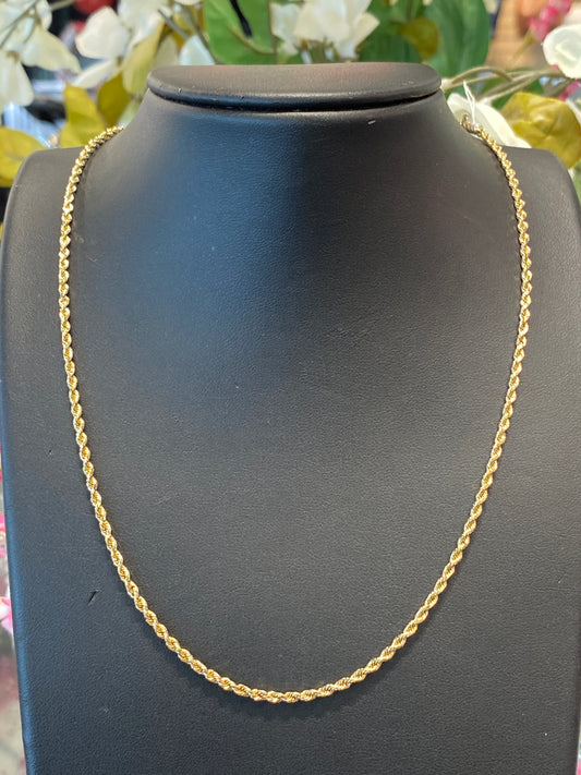 14k Yellow Gold Rope Chain