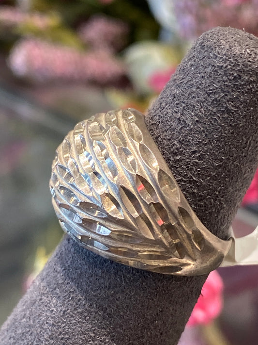 Silver Dome Design Ring
