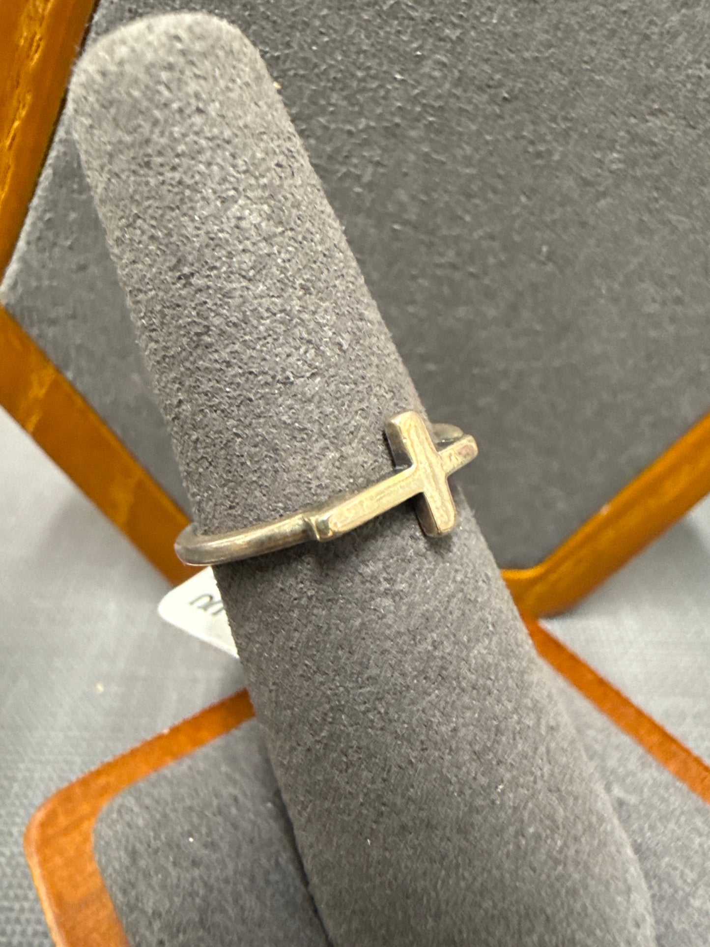 Silver cross ring