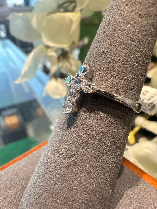 Silver cross ring