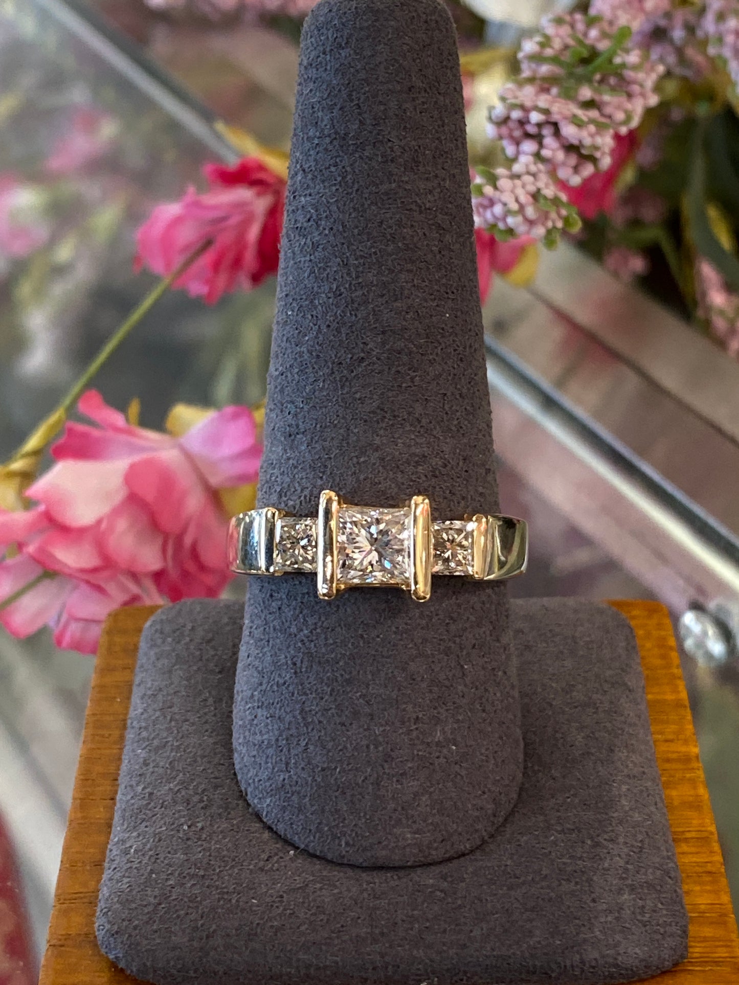 14k Two Tone Diamond Engagement Ring