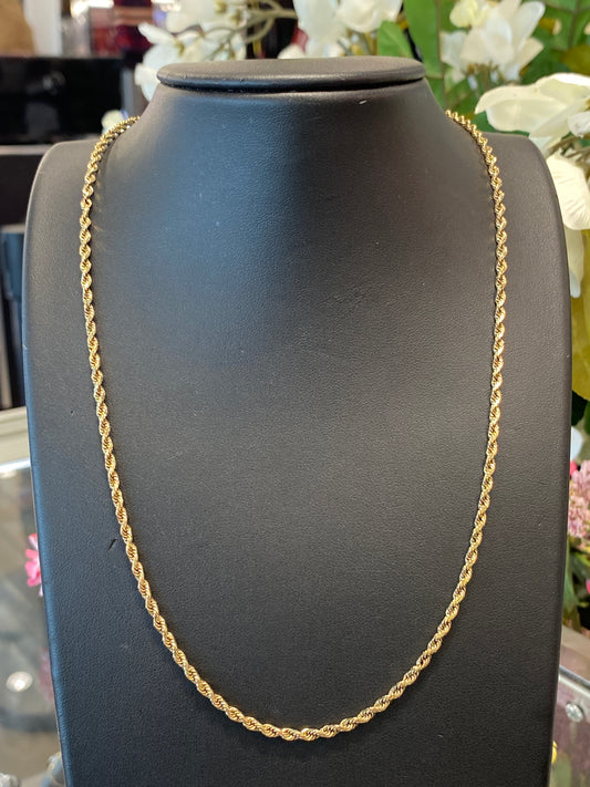 14k Yellow Gold Rope Chain