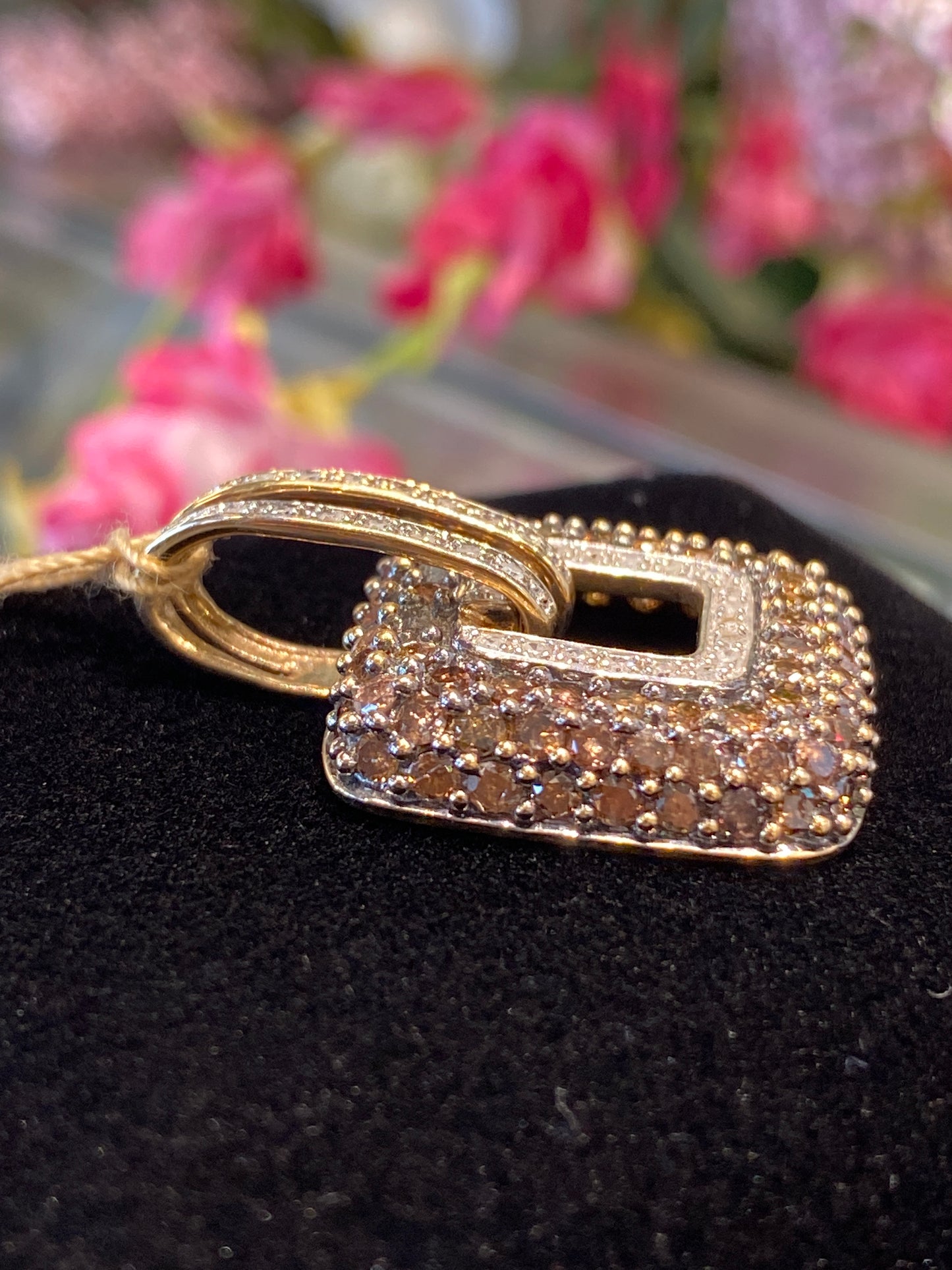 14k Two Tone Diamond Pendant