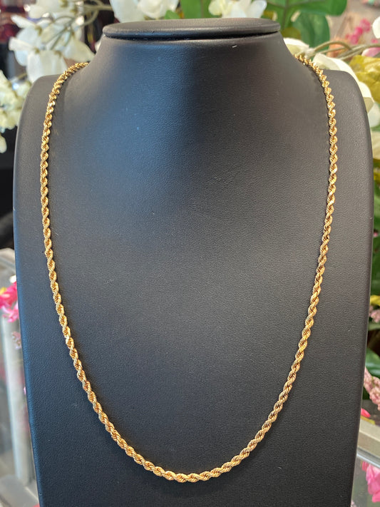 14k Yellow Gold Rope Chain