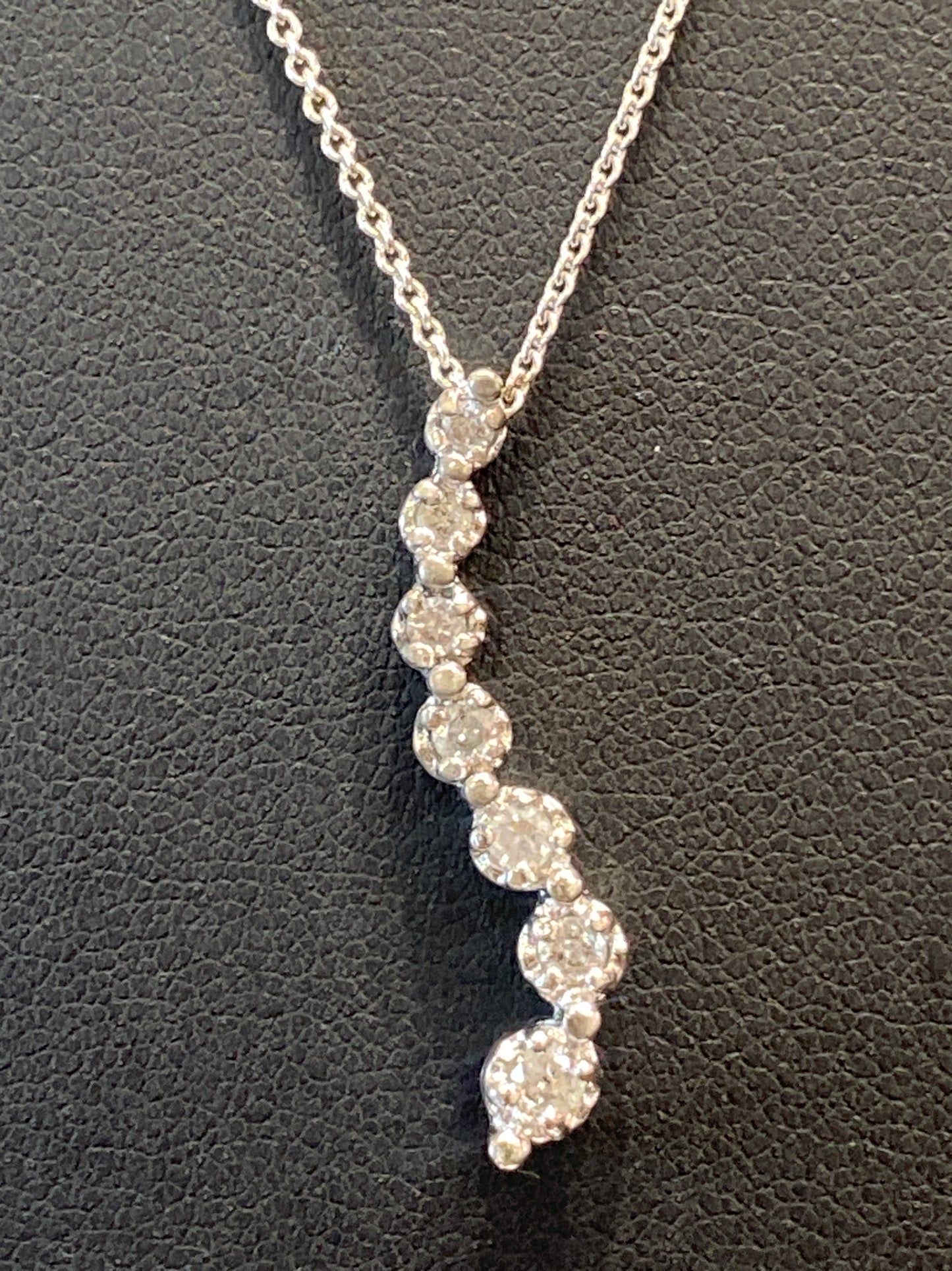Silver Chain W/Diamond Pendant