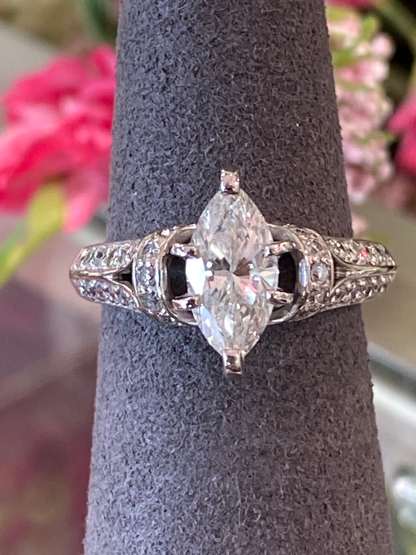 14k White Gold Engagement Ring