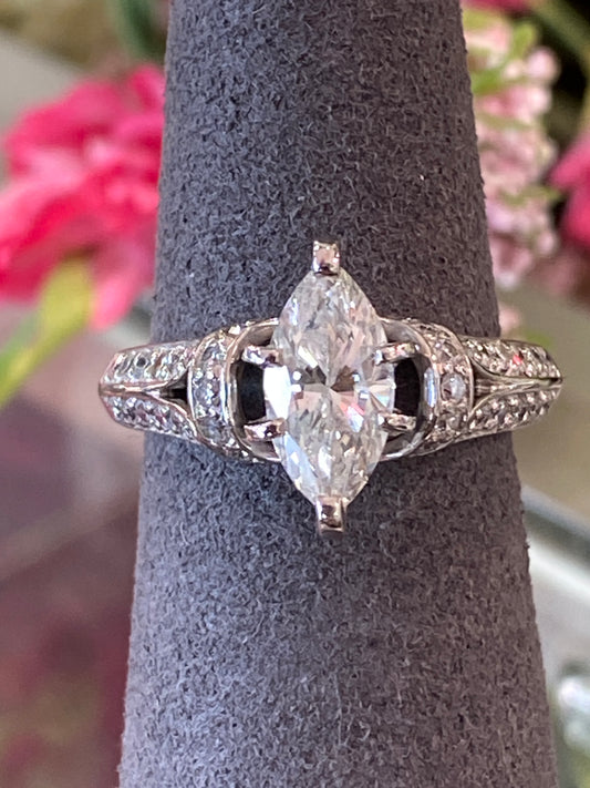 14k White Gold Engagement Ring