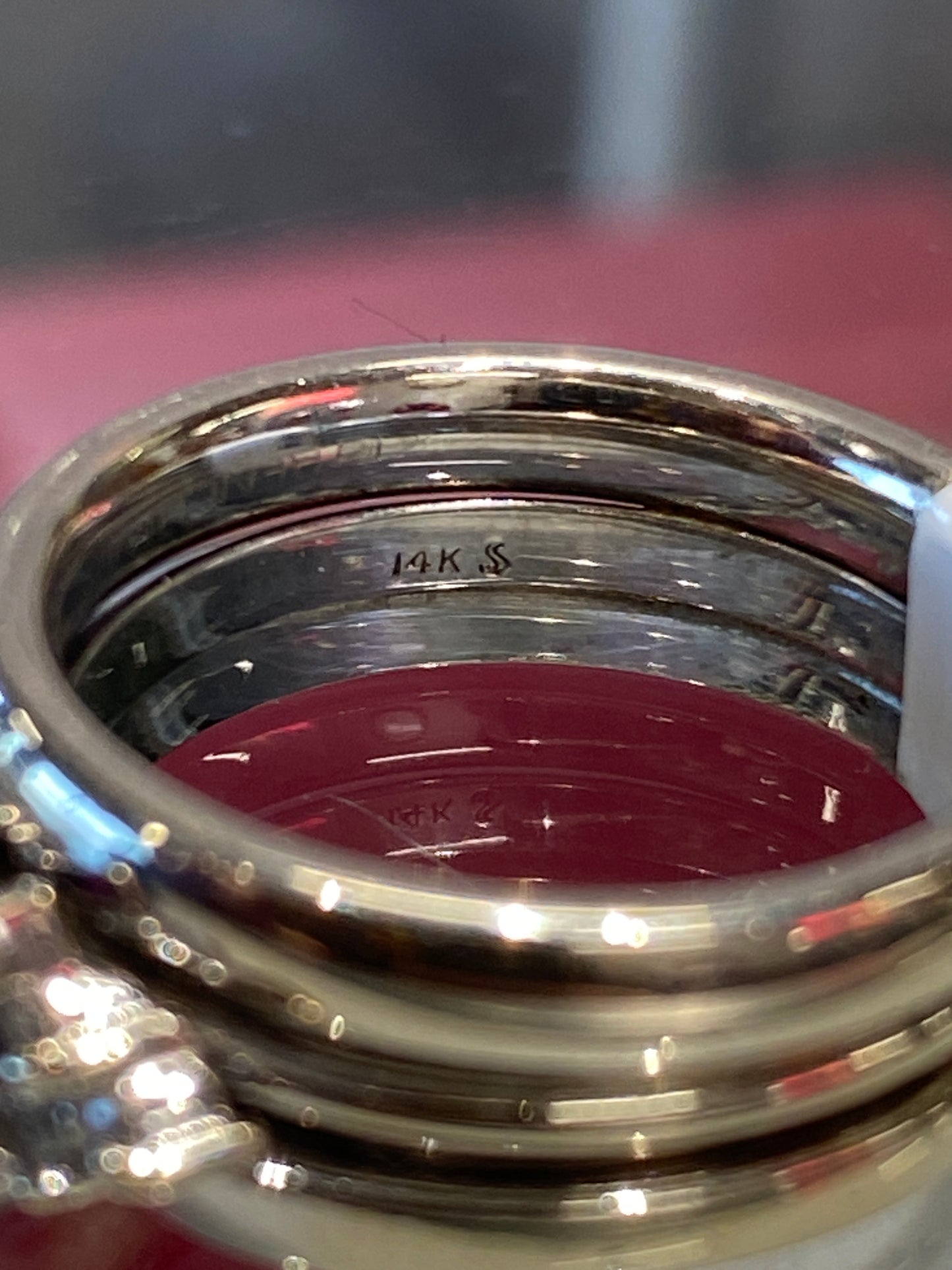 14k White Gold Diamond Wedding Set