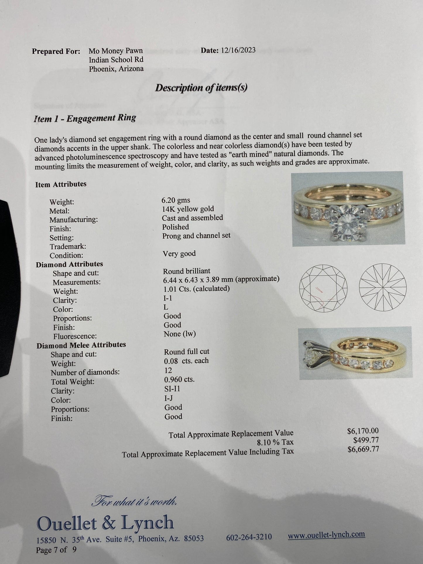 14k Yellow Gold Diamond Engagement Ring