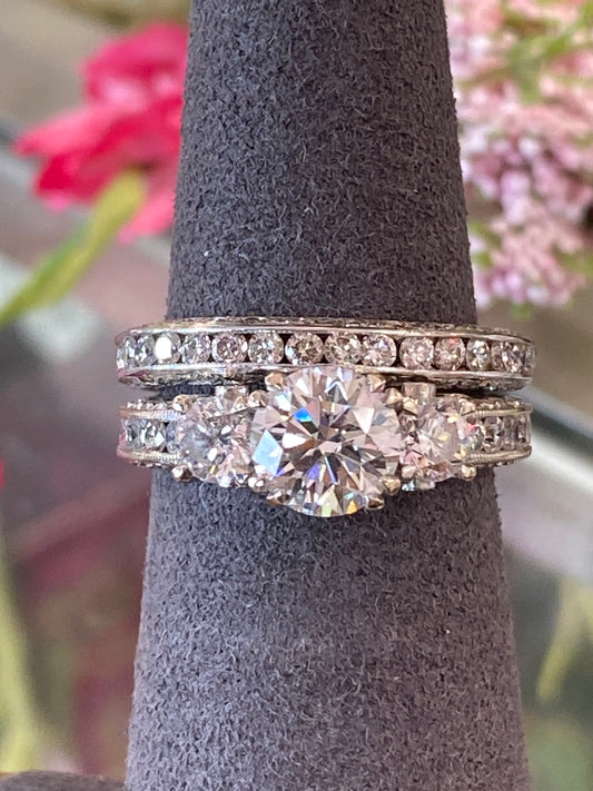 14k White Gold Diamond Wedding Set