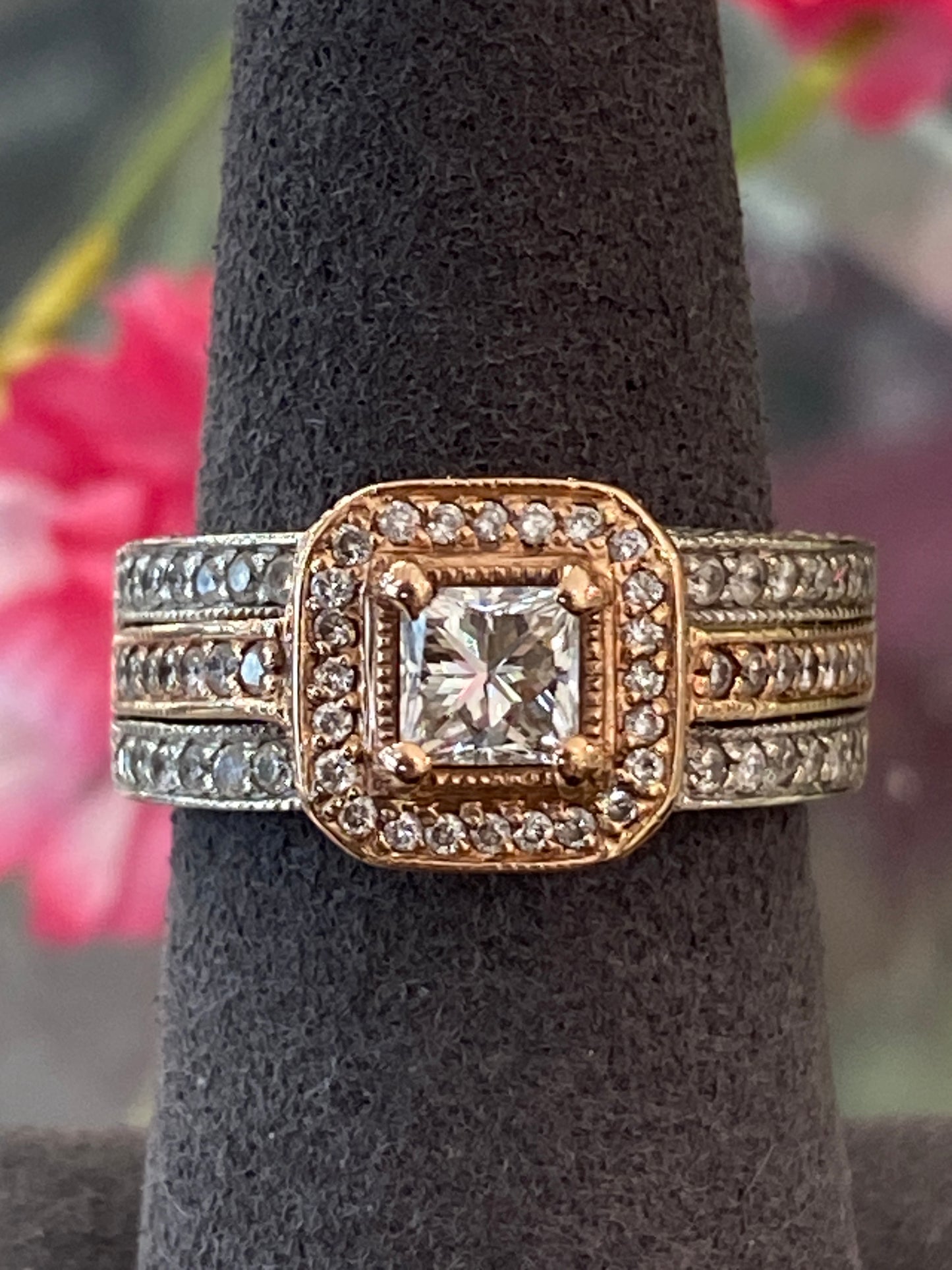 14k Two Tone Diamond Engagement Ring