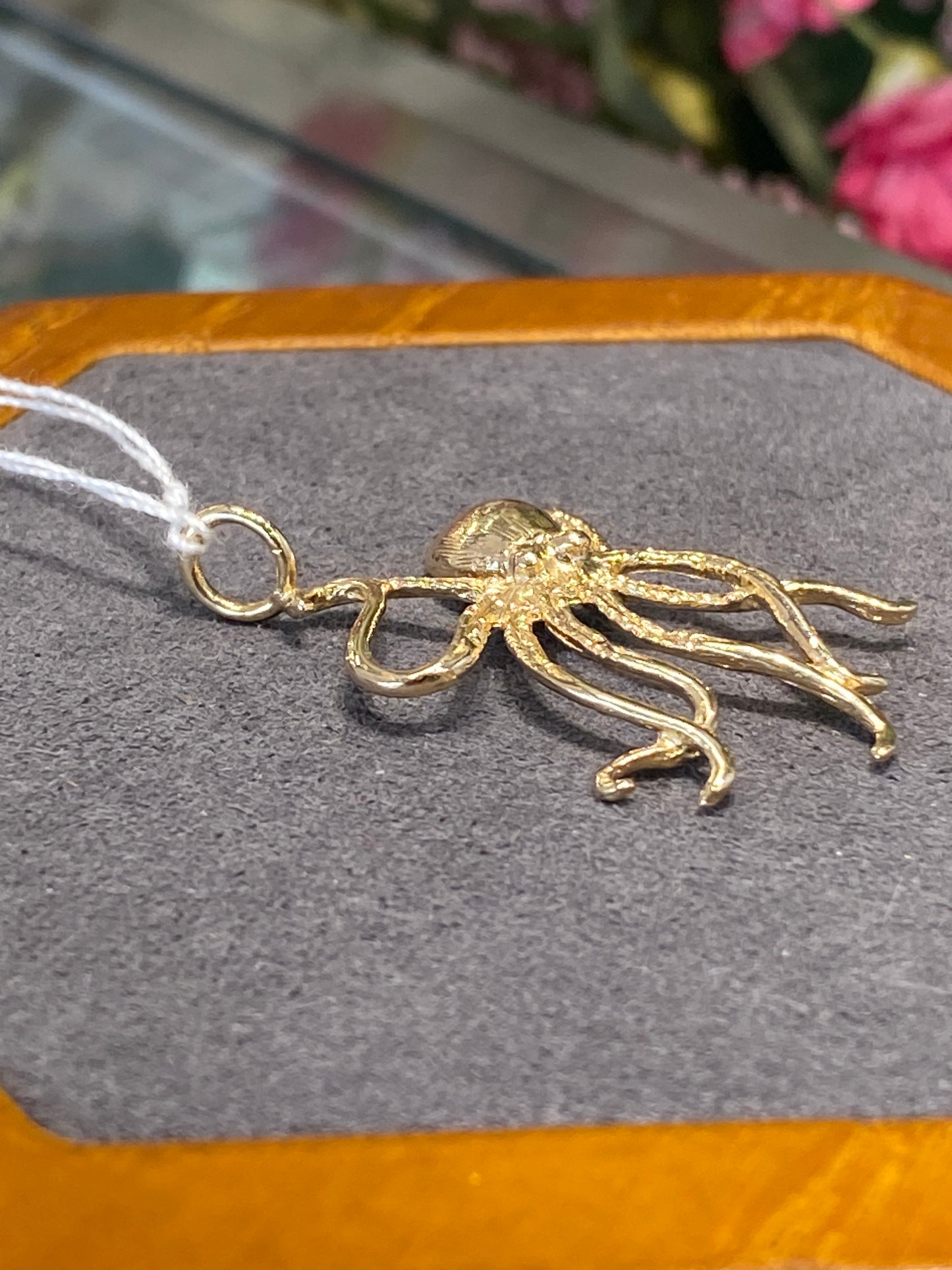 14k Yellow Gold Octopus Pendant