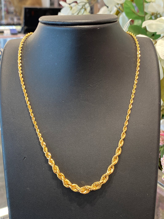 14k Yellow Gold Rope Chain