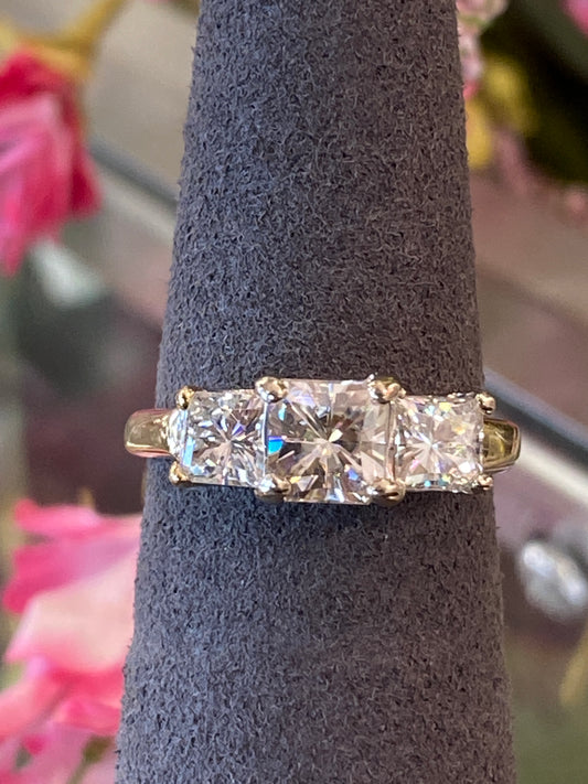 14k Two Tone Moissanite Engagement Ring