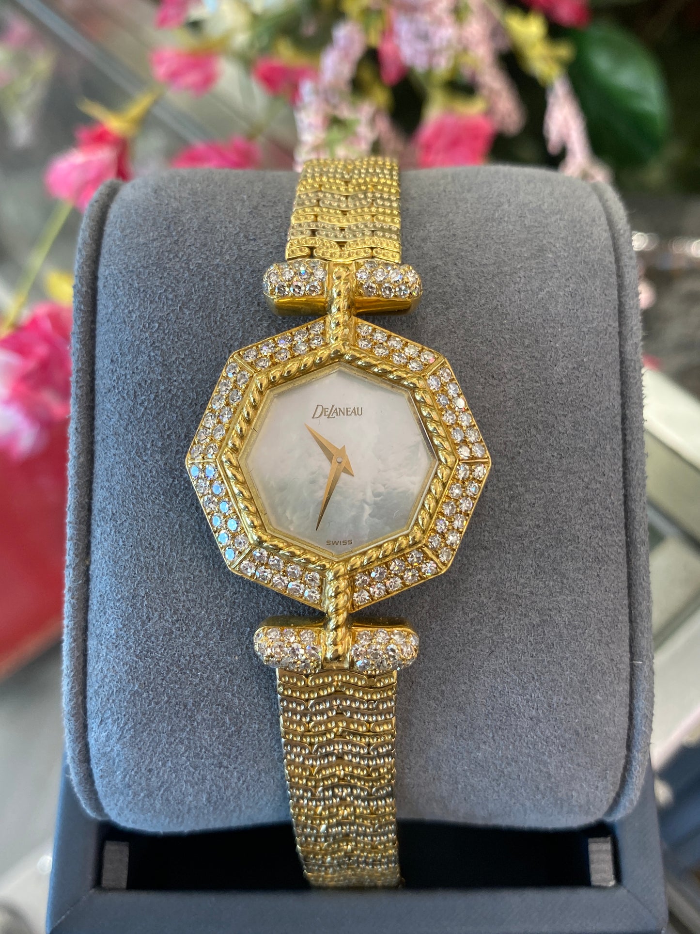 18k Two Tone Gold DeLaneau Ladies Watch