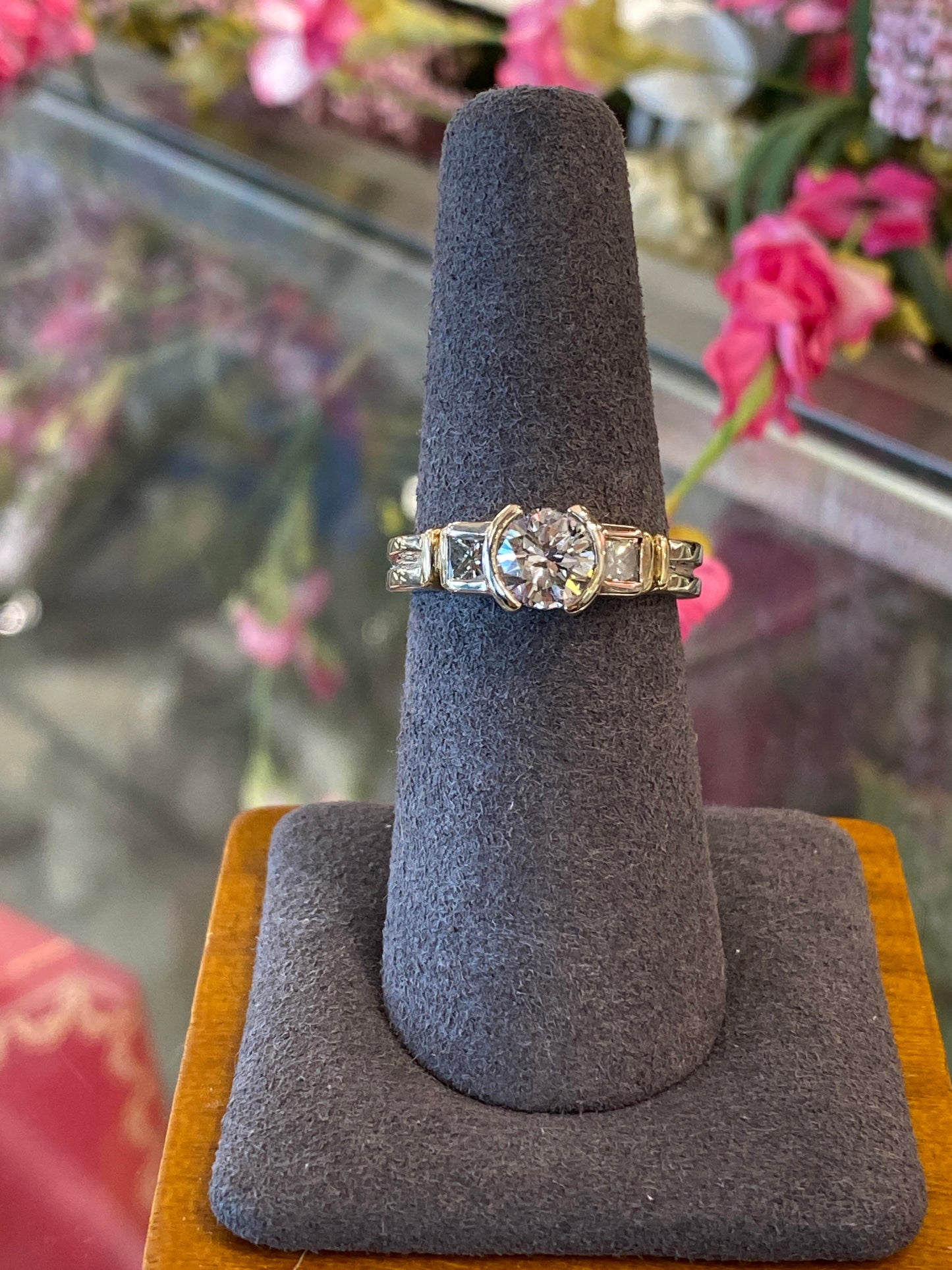 14k Two Tone Diamond Engagement Ring