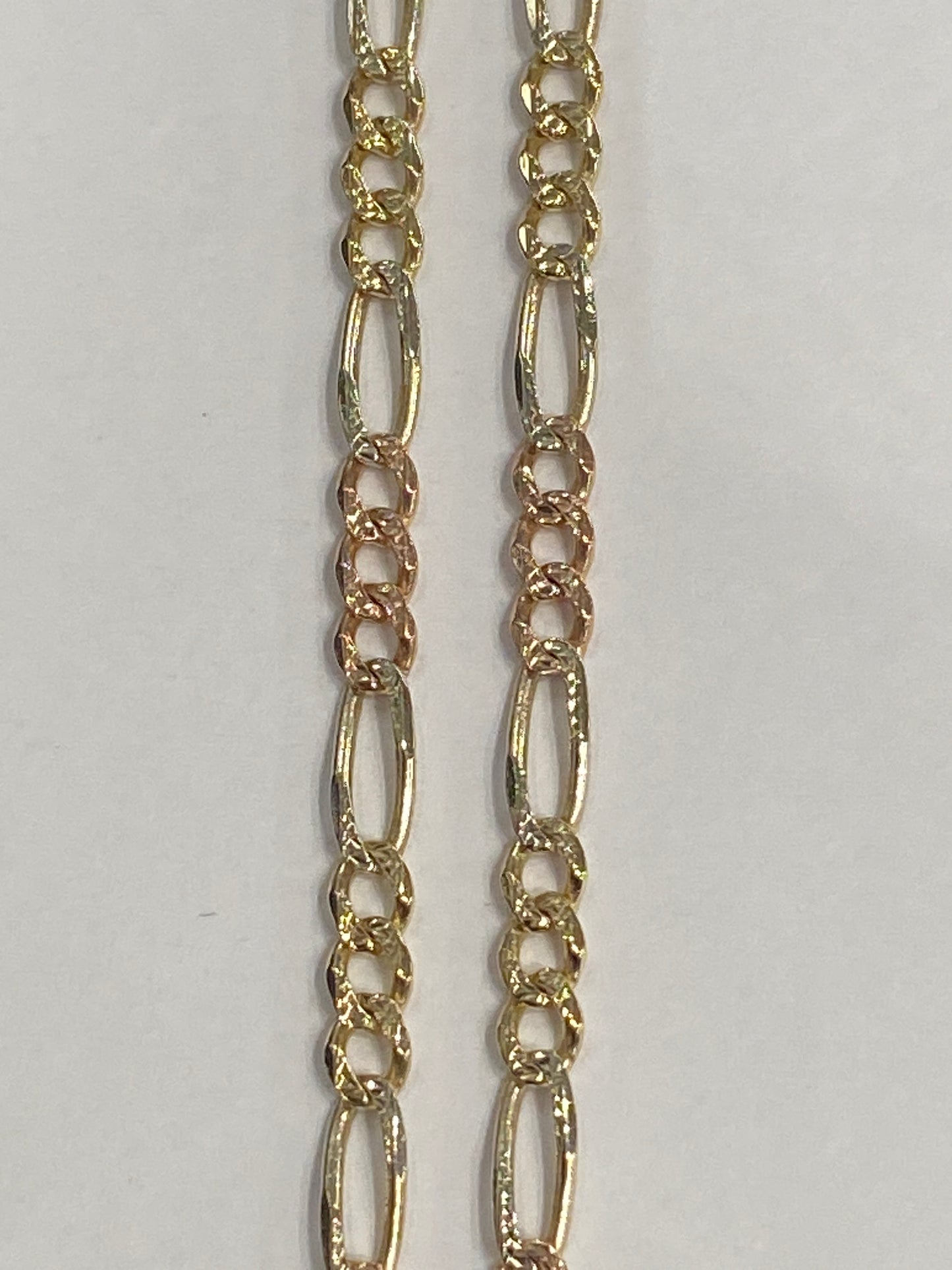 14k Tri Gold Fígaro Chain