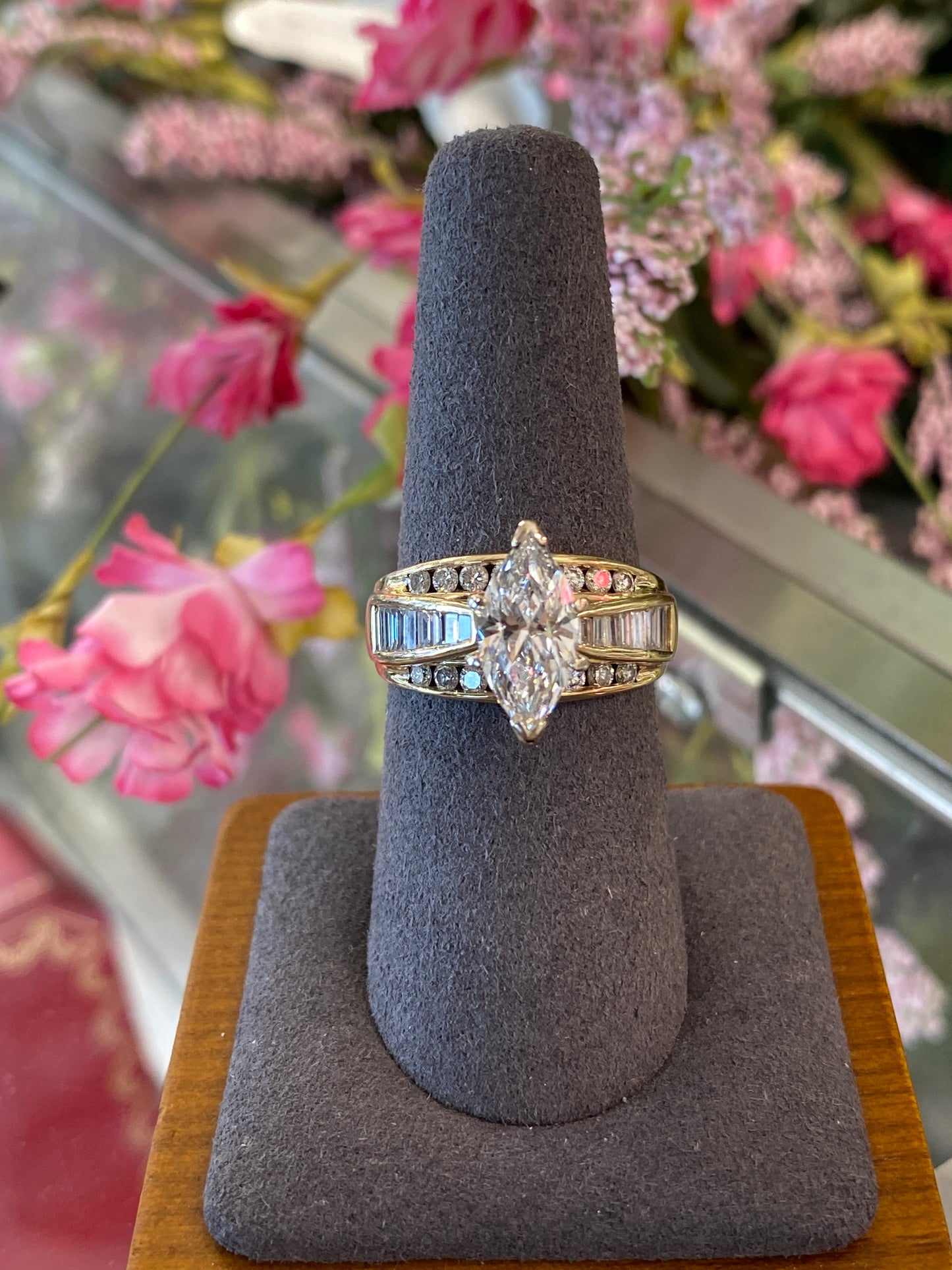 14k Yellow Gold Diamond Engagement Ring
