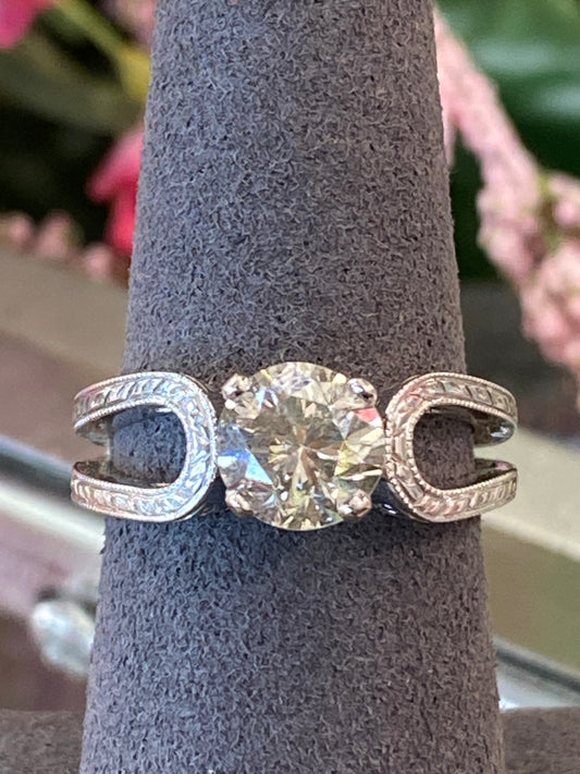 14k White Gold Diamond Engagement Ring