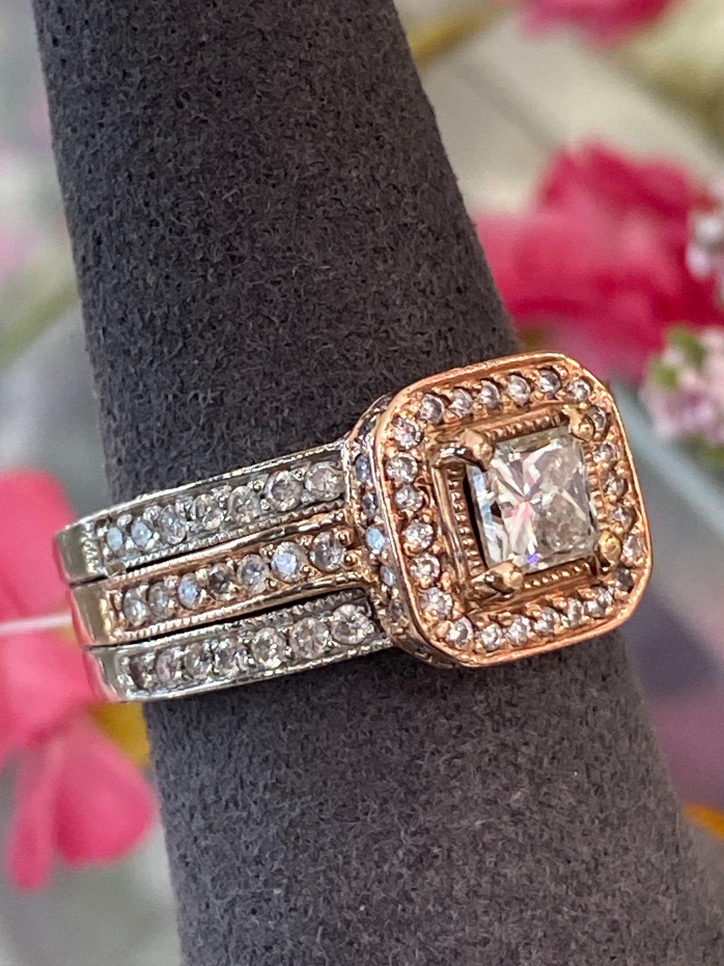 14k Two Tone Diamond Engagement Ring
