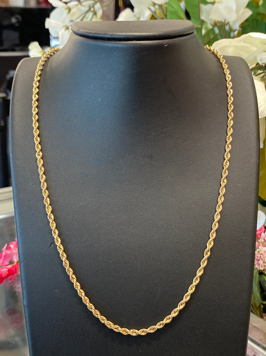 14k Yellow Gold Rope Chain