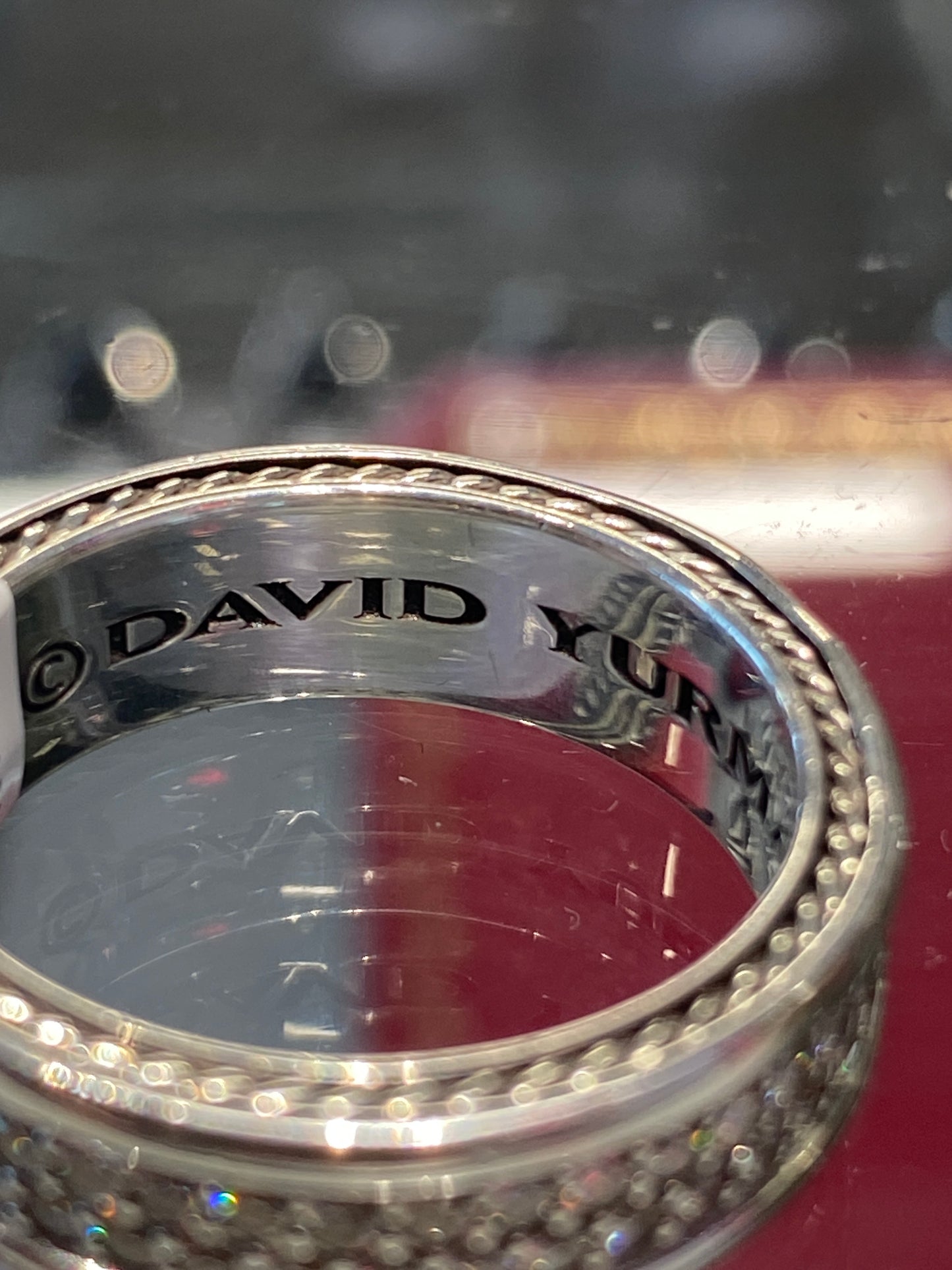 Silver David Yurman Diamond Band