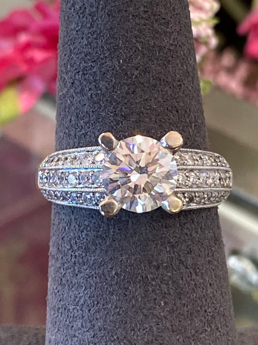 14k White Gold Diamond Engagement Ring