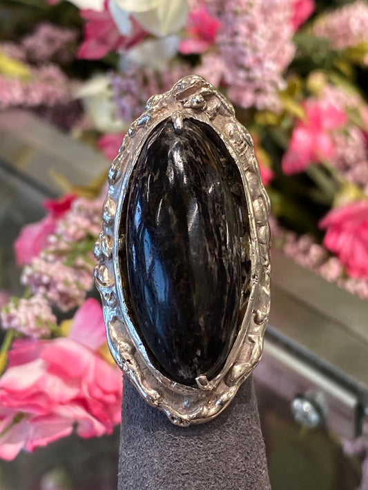 Silver Ring With Colored Stone