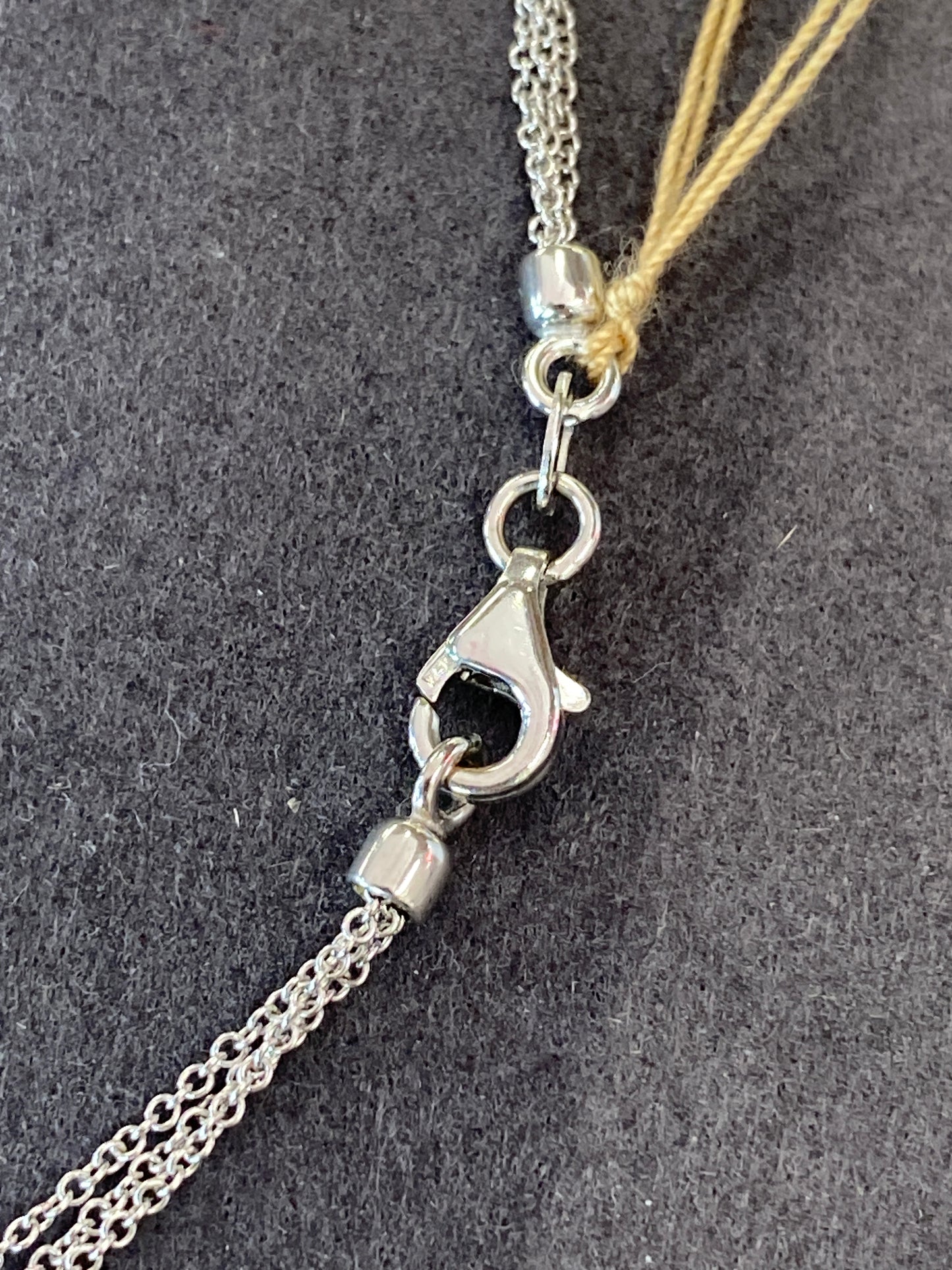 18k White Gold Chain With A Pink Tourmaline & Diamonds