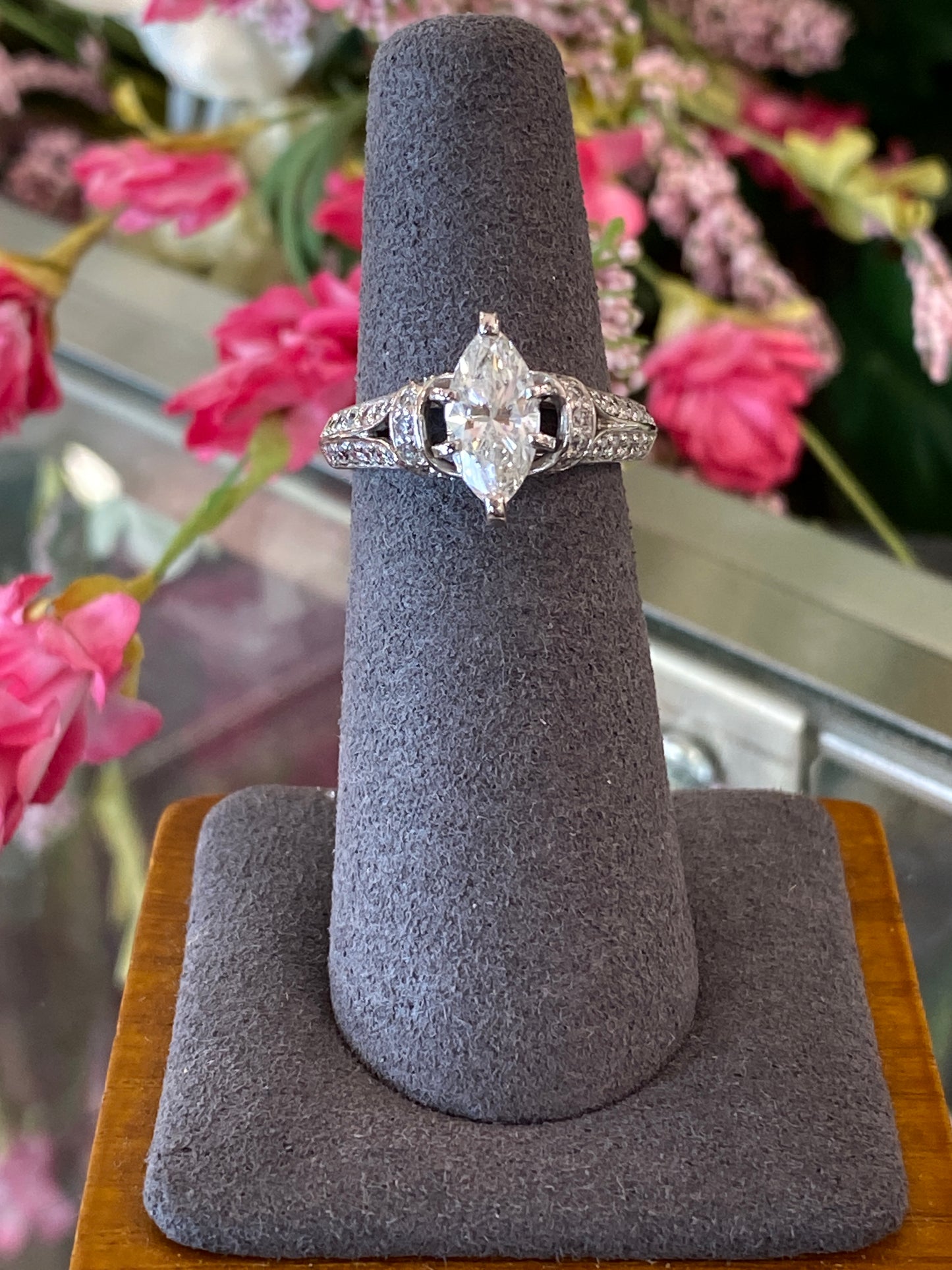 14k White Gold Engagement Ring