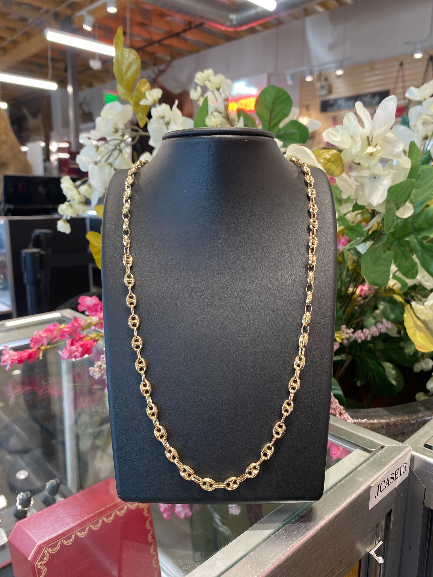 10k Yellow Gold Gucci Puff Style Chain