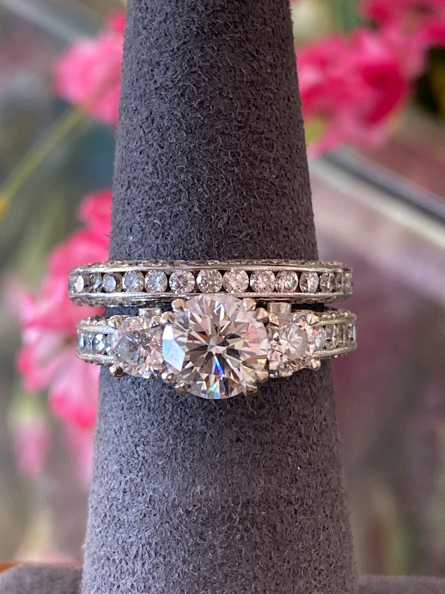 14k White Gold Diamond Wedding Set