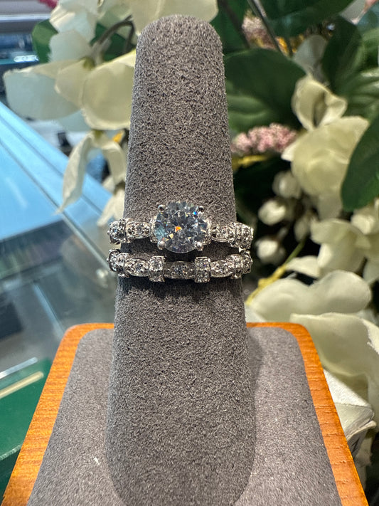 Silver wedding set