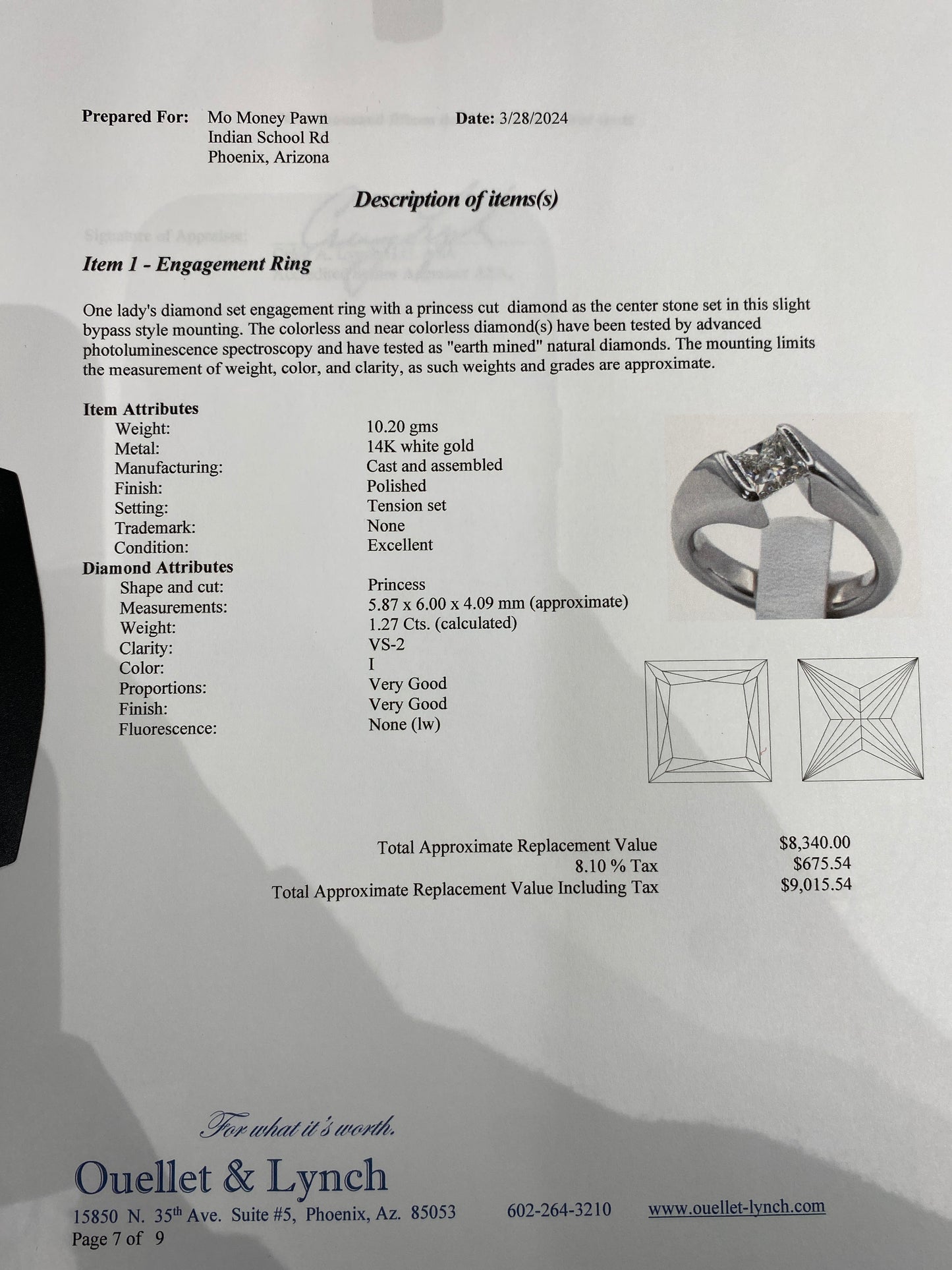14k White Gold Diamond Ring