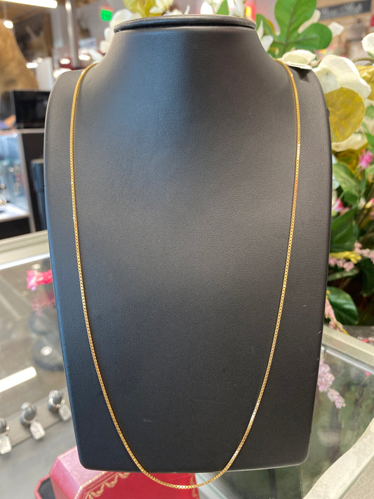 14k Yellow Gold Box Link Chain