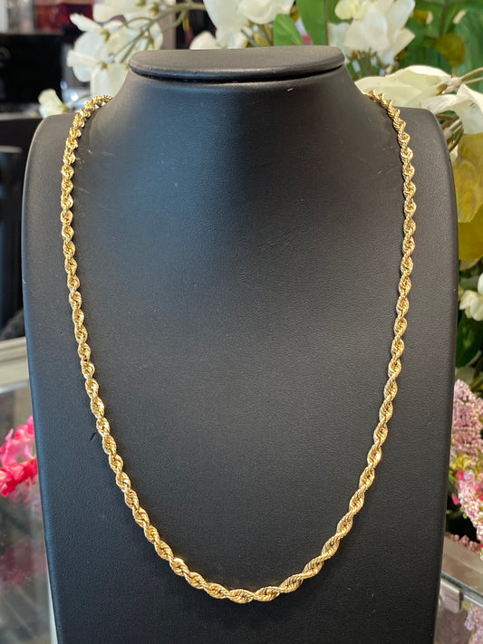 14k Yellow Gold Rope Chain