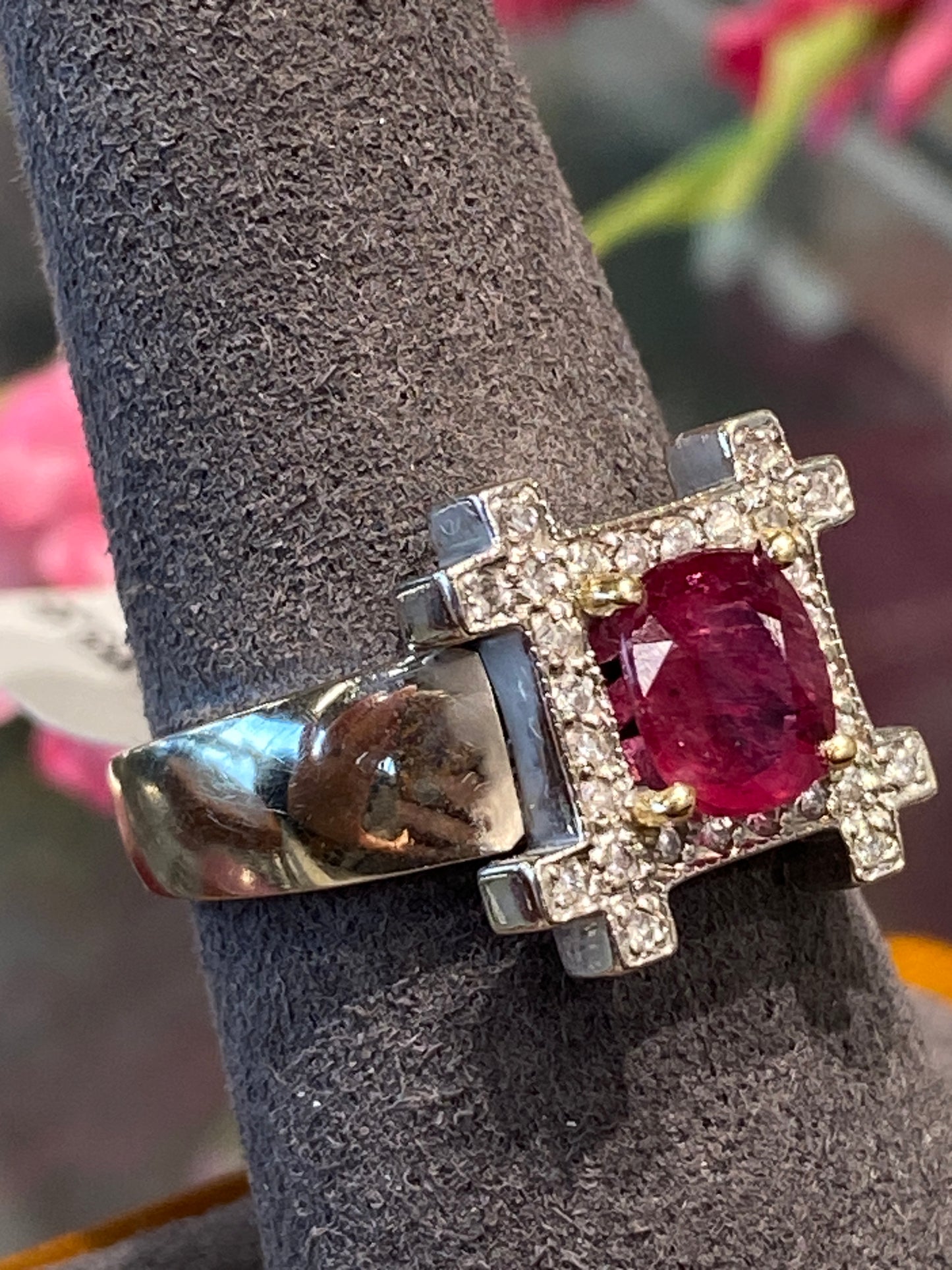 14k White Gold Ruby Ring