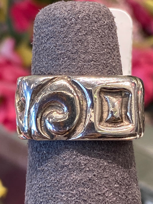 Silver Square Design Ring
