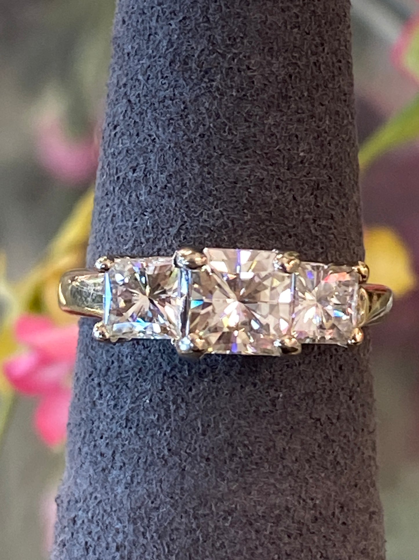 14k Two Tone Moissanite Engagement Ring