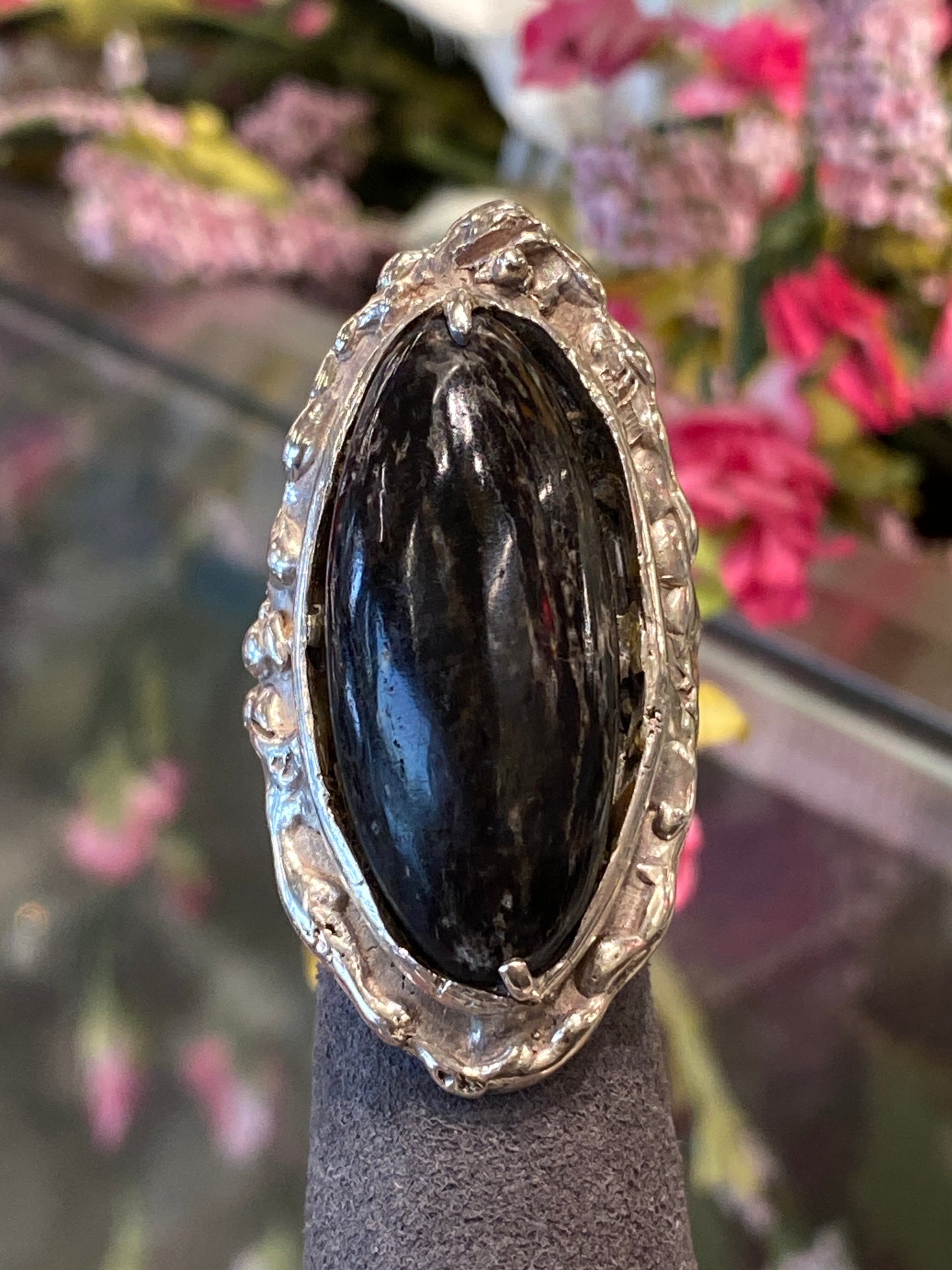 Silver Ring With Colored Stone
