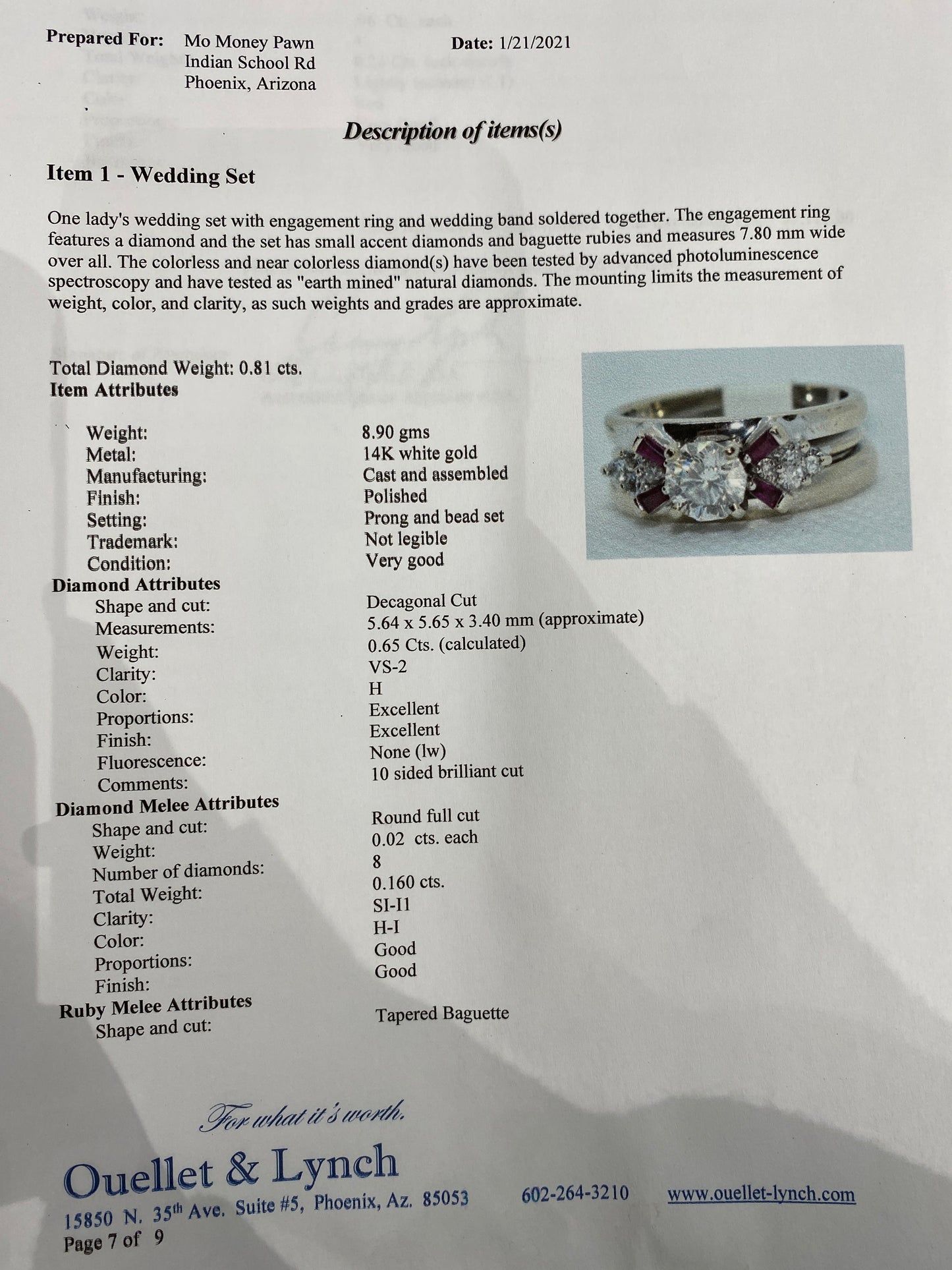 14k White Gold Diamond Wedding Set